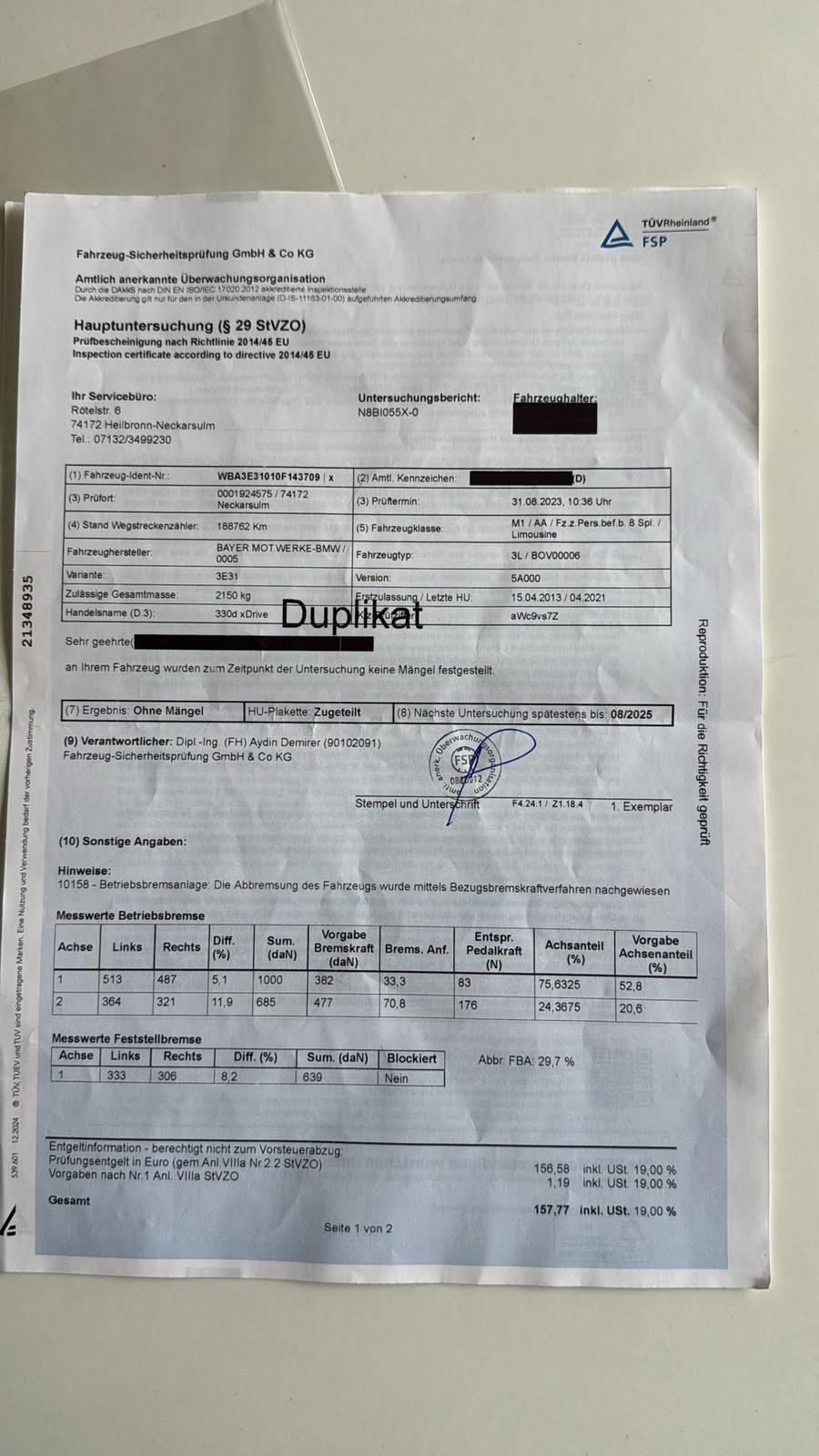 BMW F30 330D 190KW  M-SPORTPAKET full